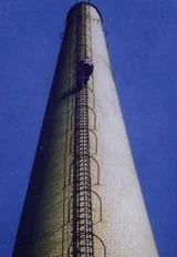 Chimney with retrofitted guide rail