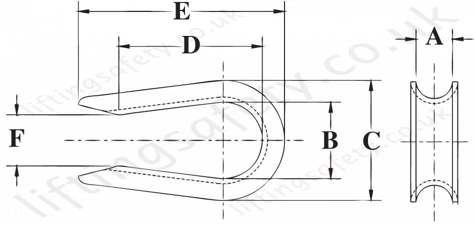 Crosby Open Patternthimble Dimensions