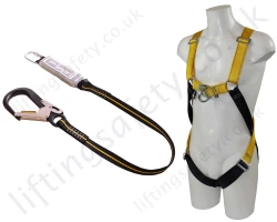 Ridgegear "RGHK2" Scaffolders Fall Arrest Kit with 2 Point Harness, 1.8m Energy Absorbing Lanyard with Scaffold Hook and Case.
