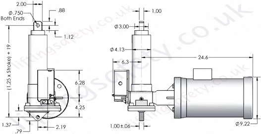 SCW05 Series Right Angle Motor Diagram