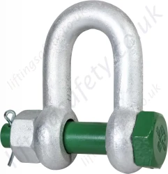 Green Pin G-4153 Bolt Type Dee Shackle, Range from 2 tonne to 85 tonne
