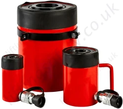 Single Acting Hollow Piston Hydraulic Cylinders, from 11 to 102 tonnes, Stroke Length 25 to 152mm