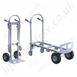 LiftingSafety Two Position Aluminium Sack Truck - 300kg - 185 x 456mm Shoe - 1300mm Height