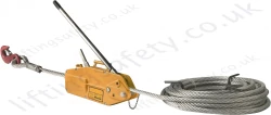 LiftingSafety "High Capacity" Cable Puller Wire Rope Hoist for Lifting and Pulling Applications - Range from 800kg to 5400kg (Lifting capacity)