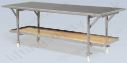 LiftingSafety Heavy Duty Moveable Work Bench with Shelf, 500kg Capacity, 2440 x 936mm Table Top