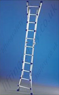 telescopic ladder in extended position