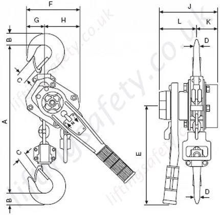 yale uno lever hoist dimensional drawing yale uno lever hoist dimensional drawing