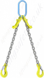 3/8" Wire Ropes w/Master Link Engine Hoist SWL Quad Leg 4.5 Ton Eye Sling Hooks 