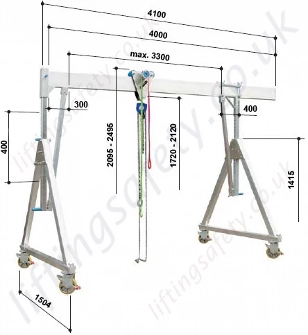 Fully Adjustable Aluminium Lifting Gantry Crane with ...