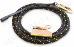 Ridgegear "RGP4" 6 Metre Adjustable Work Positioning Lanyard from Polyester Covered "Wire Rope" c/w Sliding Jaw Adjuster. "Adjustable Restraint Lanyard" 