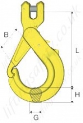 Gunnebo "GrabiQ GBK Safety Hook" Chain Lifting Hook. Range from 1.5t to