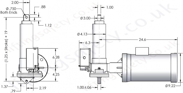 SCW10 Series Right Angle Motor Diagram