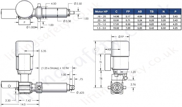 SCN03 Series Right Angle Motor Diagram