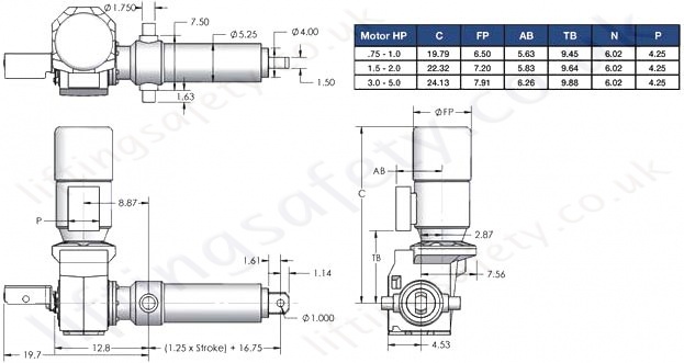 SCN12 Series Right Angle Motor Diagram