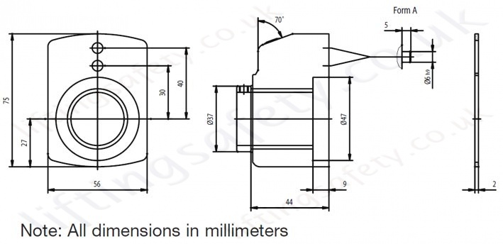 Rotary Counter Installation Dimensions