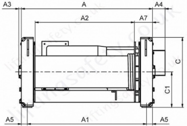 42 87 E Electric Wirerope Winch Dimensions Front