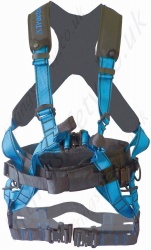 Tractel "HT Electra" Linesman Harness with Rear 'D' Ring, Front Chest Webbing Loops for Fall Arrest and 2 Large 'D' Rings on Belt for Work Positioning
