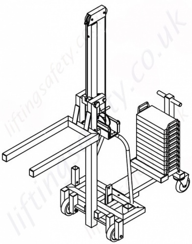 Aluminium Counter Weight Floor Crane With Lifting Forks