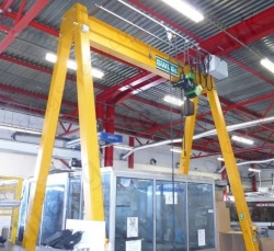 Mobile and Fixed Steel A-frame Gantry Cranes, Capacities from 125kg to 10.0 Tonne