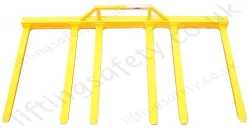 "Six Fork" Fork Truck Attachment, Fixed Tines (Not Adjustable) Made To Customers Specifications.