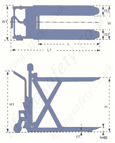skid lifter dimensions