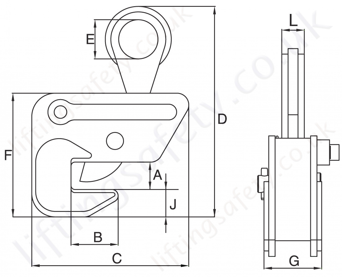 Crosby Ipbhz Lifting Clamp Dimensions