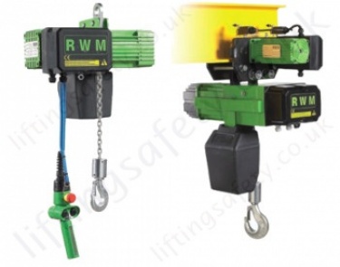 RWM Electric Chain Hoists and Trolley Hoists from 125kg to 5 tonnes