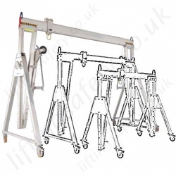 Aluminium Lifting Gantry Systems with Castors (Potentially Movable Under Load) Aluminium Lifting Gantry Systems with Castors (Potentially Movable Under Load)