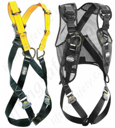 HYDDNice Climbing Harness Waist Safety Harness with Zip Line Pulley Lanyard Trolley and Lanyard with Double Locking High Strength Steel 