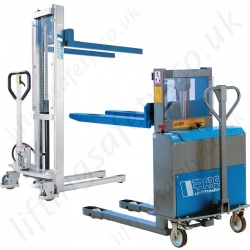 Stacker Trucks, Materials Lifts, Manual and Electric