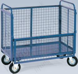 LiftingSafety Mesh Box Truck with One Side Half Drop Side, 500kg Capacity, Various Size Options Available