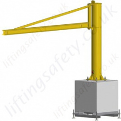 'H' Section Portable Swing Jib Crane Overbraced Design - Range from 125kg to 500kg