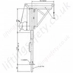 500kg vertical split pole davit suitable for winch