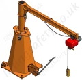 Portable Jib Crane With Slew Lock Hoist And Transport Trolley