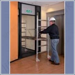 folding scaffold tower in transport