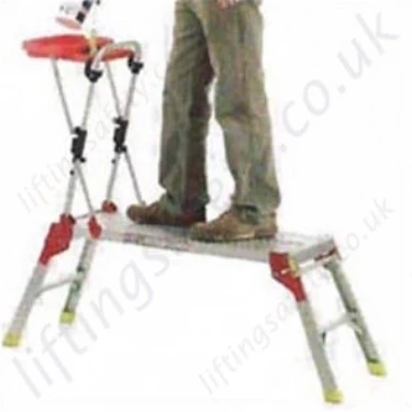 Folding Aluminium Platform with Tool Tray and Non-Slip Platform at 150kg Capacity