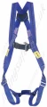  2 point harness (dorsal D ring and frontal webbing loops), with fast release buckles and adjustable legs straps.