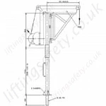 Smaller vertical split pole davit c/w winch