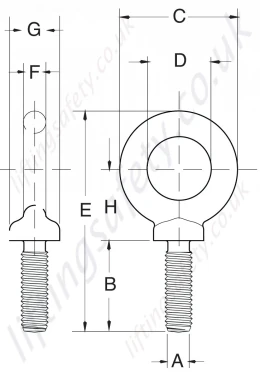 Crosby Forged Shoulder Type Eye Bolt Dimensions Crosby Forged Shoulder Type Eye Bolt Dimensions