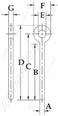 Crosby S293 Forged Rivet Eye Bolt Dimensions