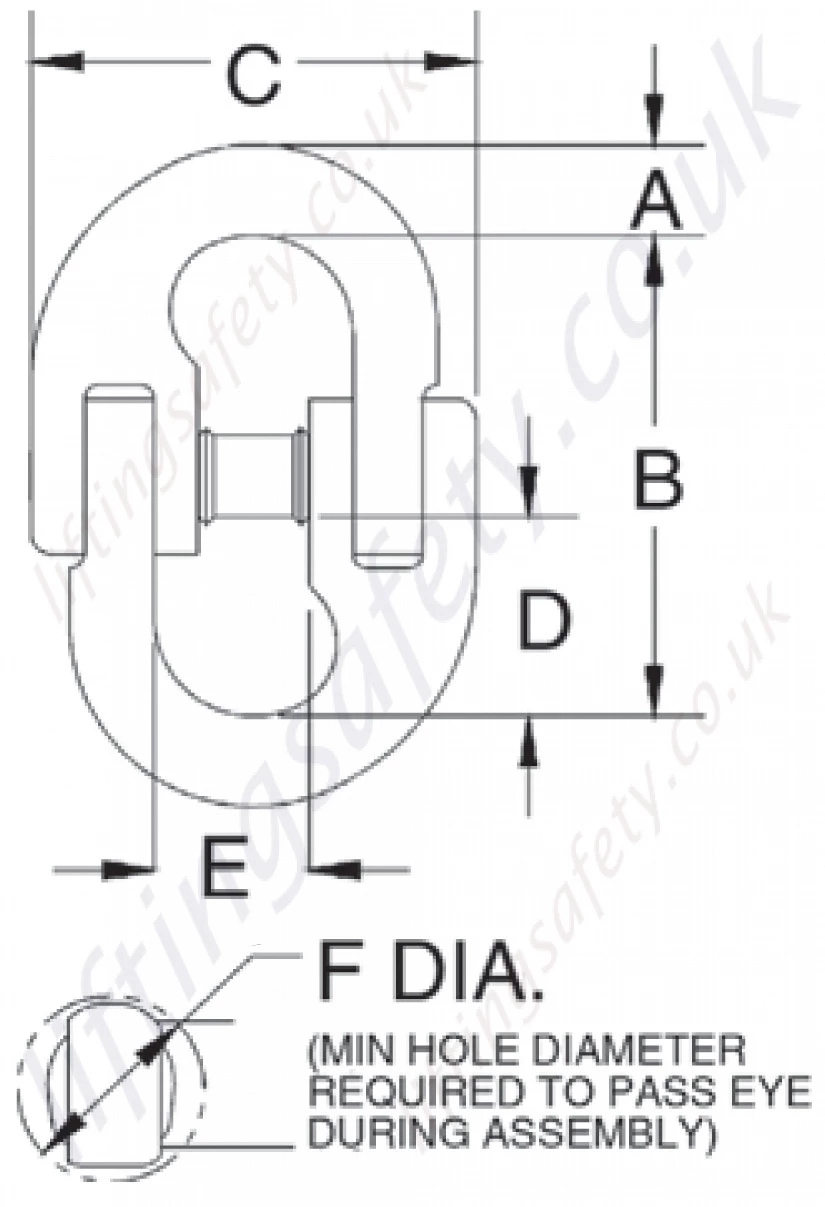 Crosby A336 Lok A Loy Connecting Link Dimensions