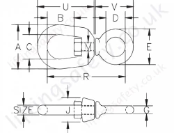 Crosby G401 Chain Swivel Dimensions Crosby G401 Chain Swivel Dimensions