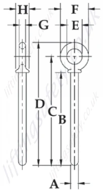 Crosby S276 Forged Shoulder Rivet Eye Bolt Dimensions