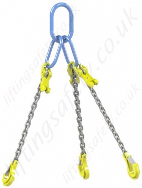 3 Leg Chain Sling with Sling Hooks and Shortening Clutches