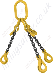 Grade 8 3-Leg Chain Sling with Grab Hooks and Self Locking Hooks