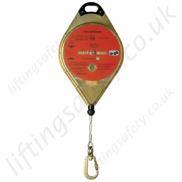 Miller Soll "Crane Descender" Automatic Evacuation Rescue Descender Block Steel Cable Lanyard with Snap Hook - 12m or 30 Metre