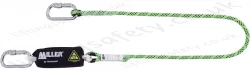 Miller "Edge Tested" Kernmantel Shock Absorbing Lanyards, Single or Twin Leg with Optional Length and Fittings