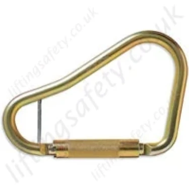 Miller "ML05" Double Action Captive Pin. Galv Steel Self Locking Pear Shaped Karabiner. Breaking Strength 16kN. H 211mm x W 142mm x 14mm thick - Gate 58mm