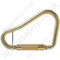 Miller "ML05" Double Action Captive Pin. Galv Steel Self Locking Pear Shaped Karabiner. Breaking Strength 16kN. H 211mm x W 142mm x 14mm thick - Gate 58mm