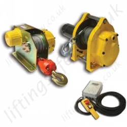 LiftingSafety 110v or 240v DC Wire Rope Lifting Hoist - Range from 120kg, 300kg or 500kg Options. (Lifting capacities)